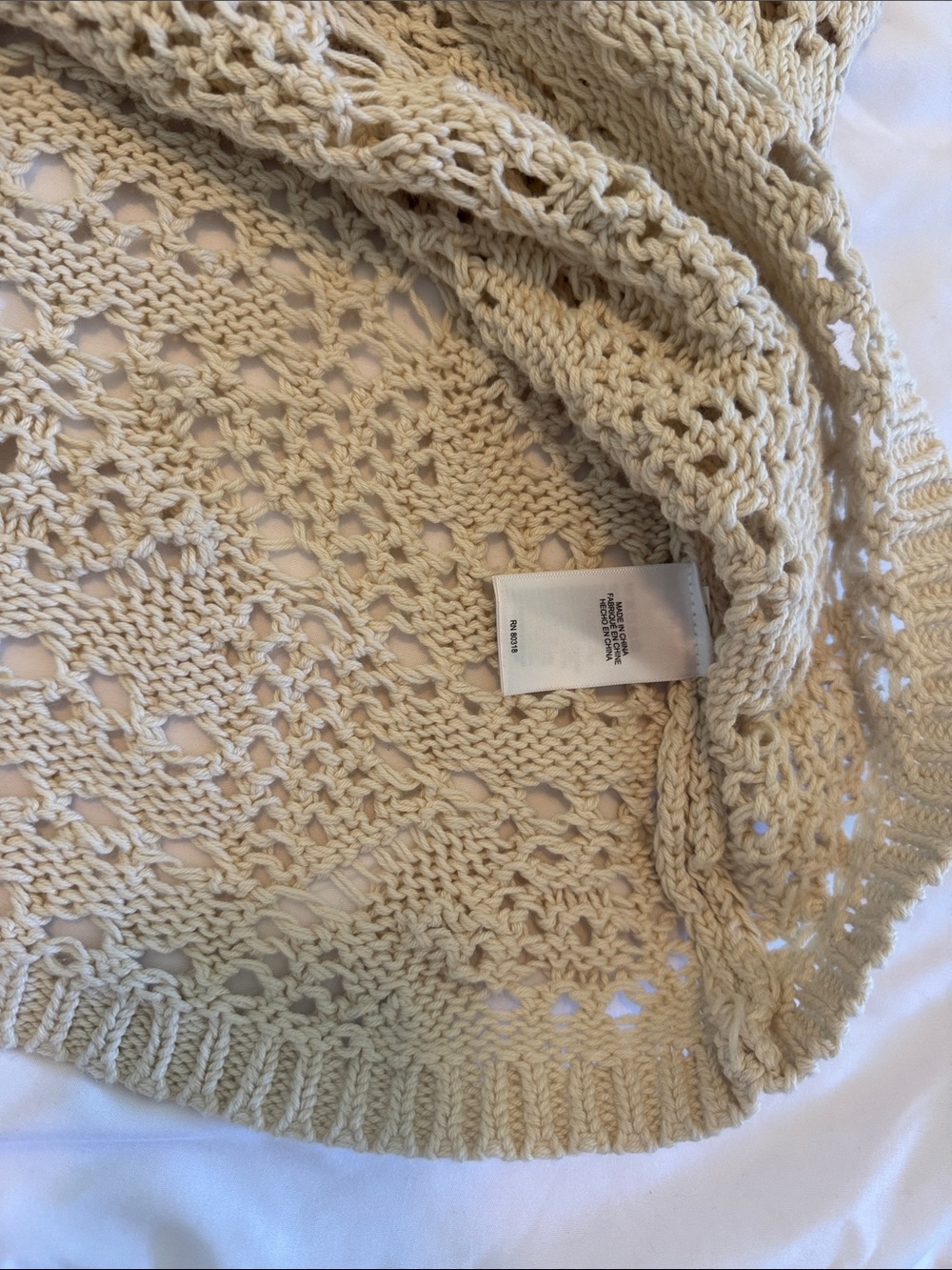 Lucky Brand Cream Crochet Knit Sleeveless Top - Picture 3 of 5